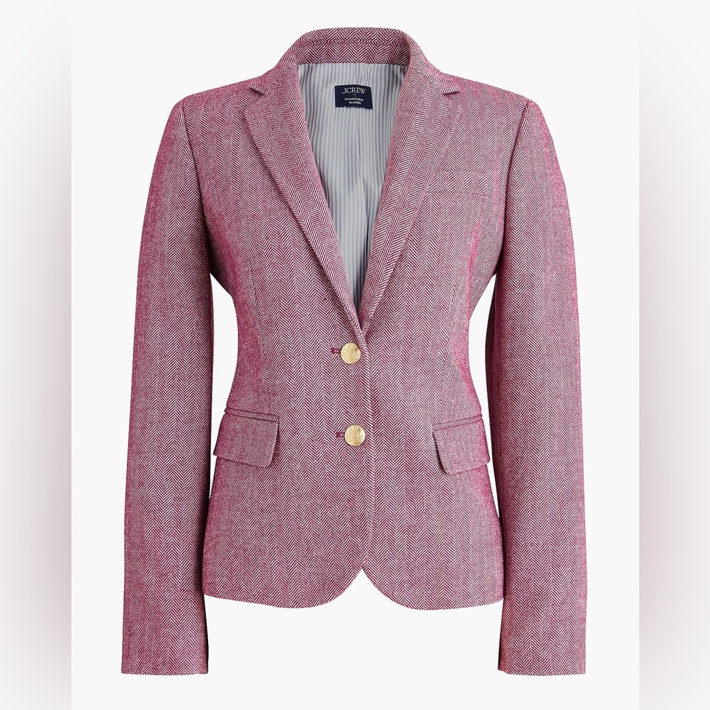 NWT J.Crew Herringbone Wool Schoolboy Blazer